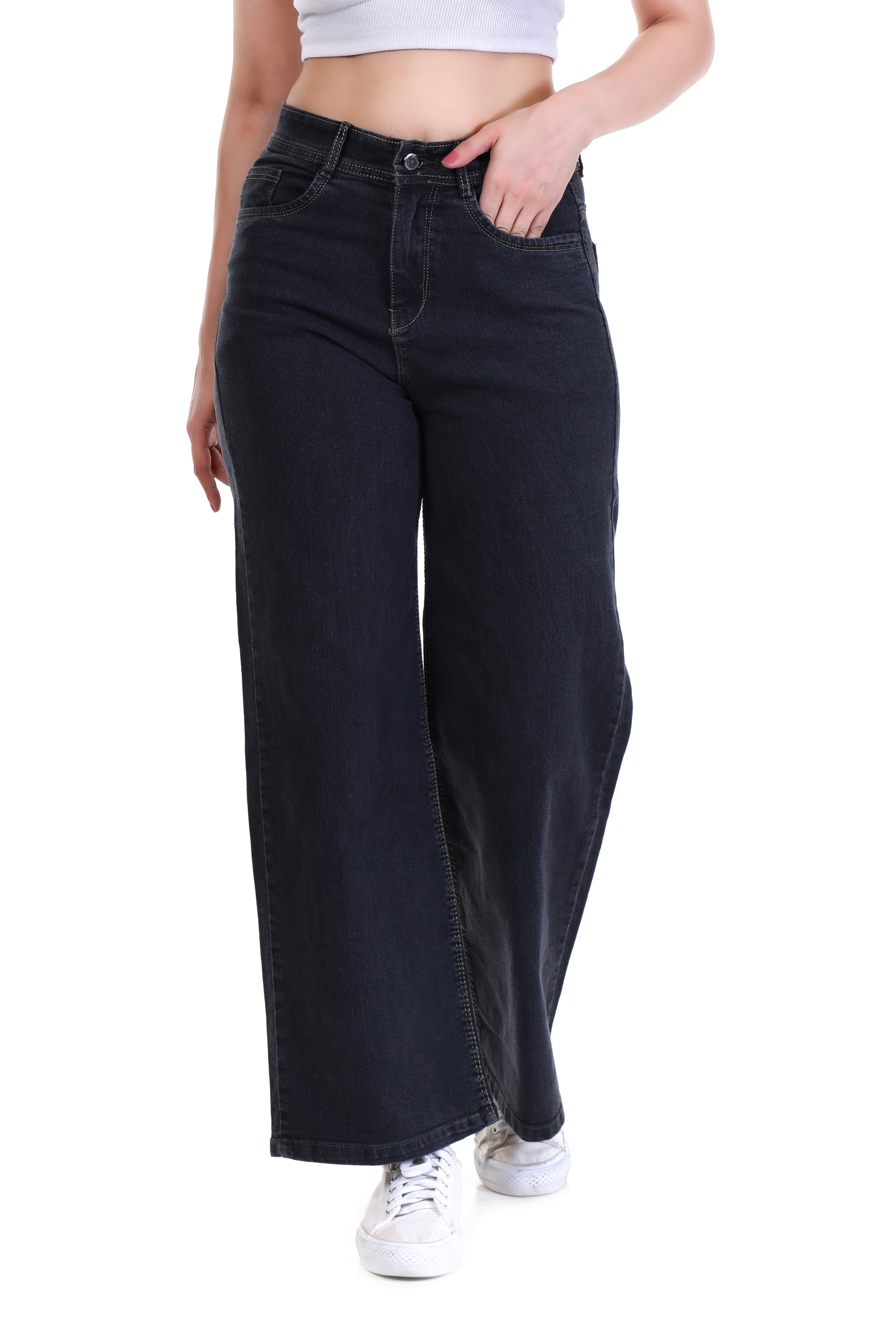 Women Bootcut High Rise Light Fade Steel Grey Jeans